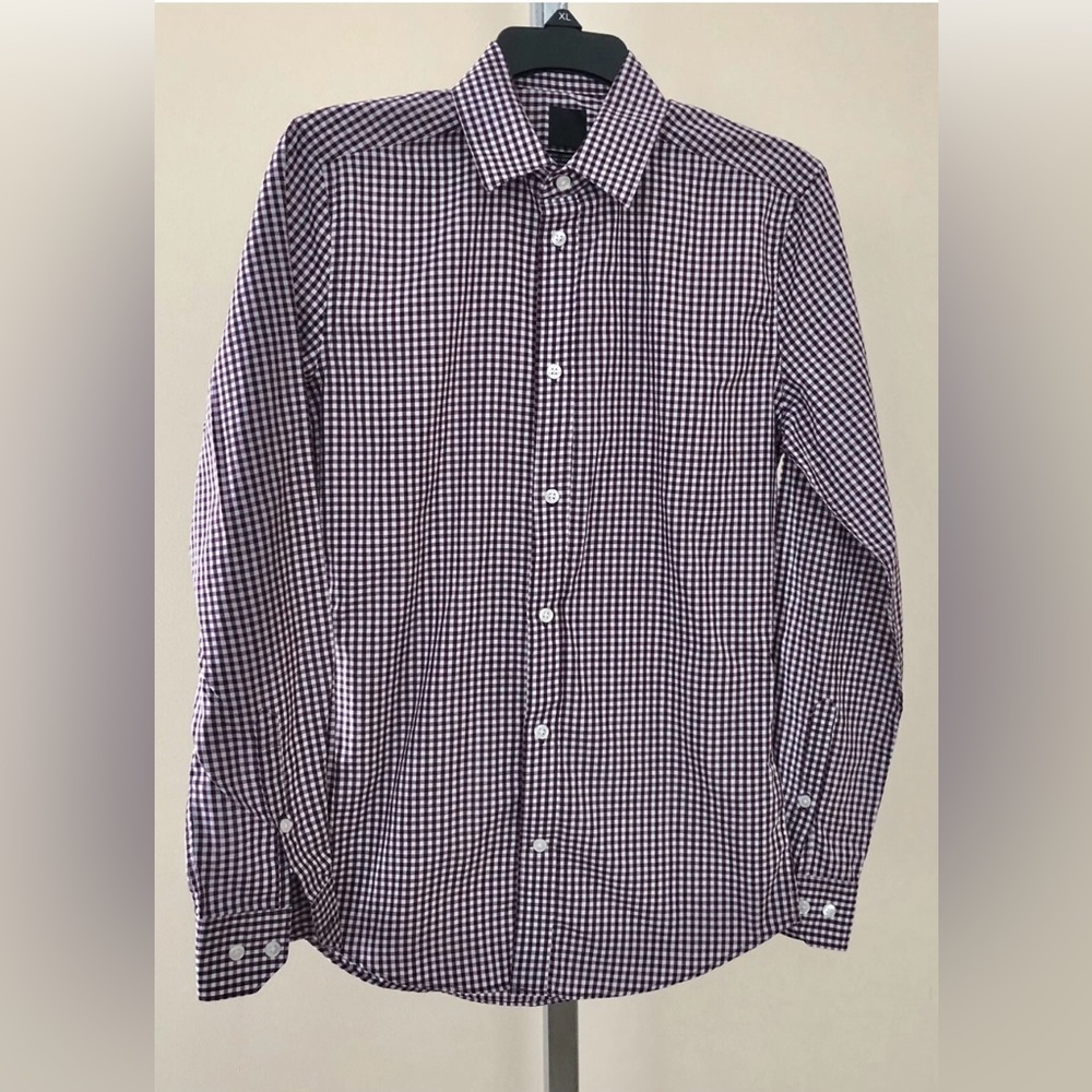 Men's Black and White Checkered Shirt